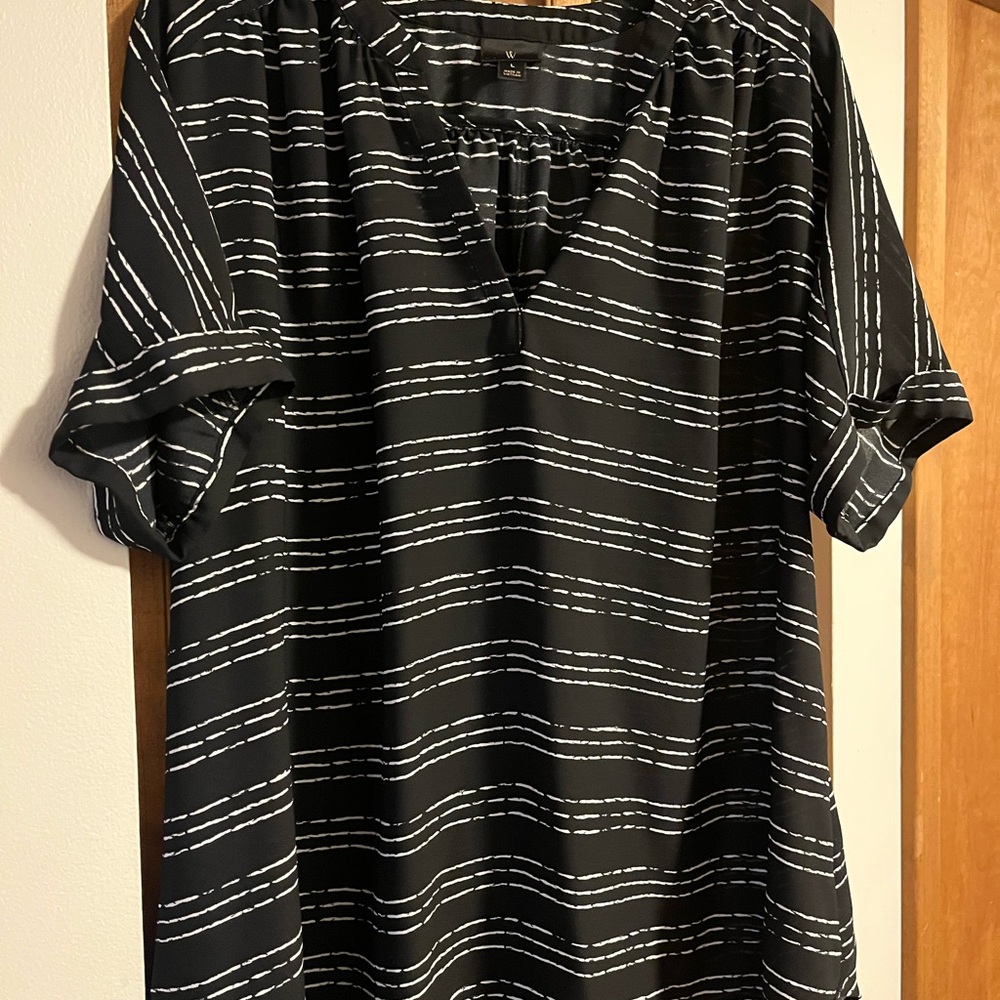 Worthington Black and White Patterned Blouse